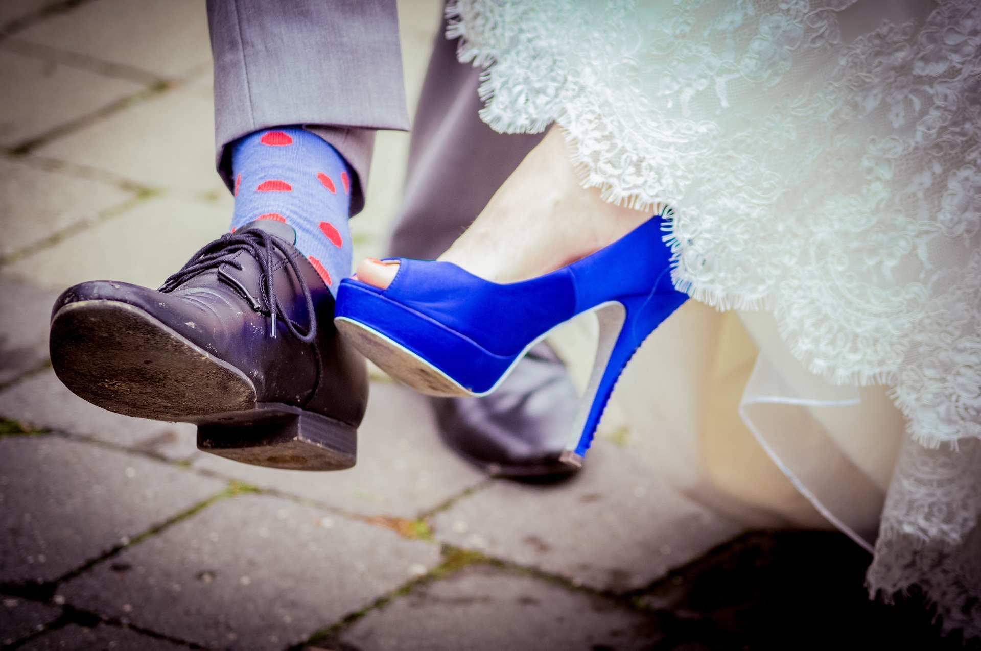 Wedding shoes — bride and groom footwear at a ceremony